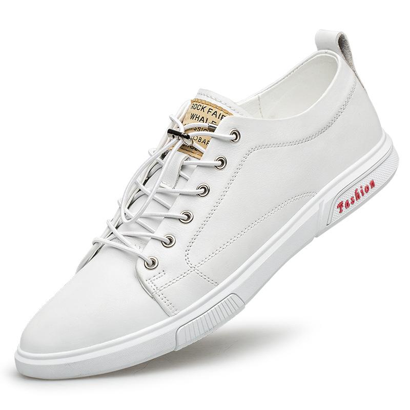 Board shoes breathable new trend soft sole leather sports versatile white shoes green running shoes