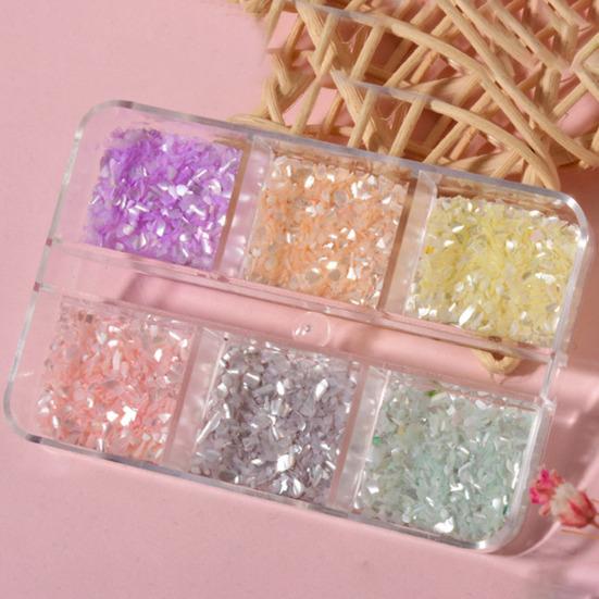 Yousheng 1Box Manicure Decoration Stylish Compact Wide Application Colored Shell Stones Nail Decoration for Phone Case