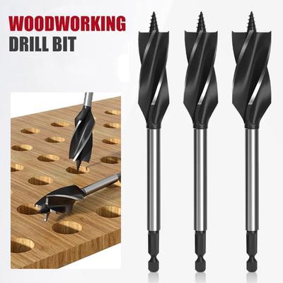 With Hex Shank Auger Drill Bit 10mm-25mm Wood Fast Cut Auger Twist Drill Bit Set  Wood Cut
