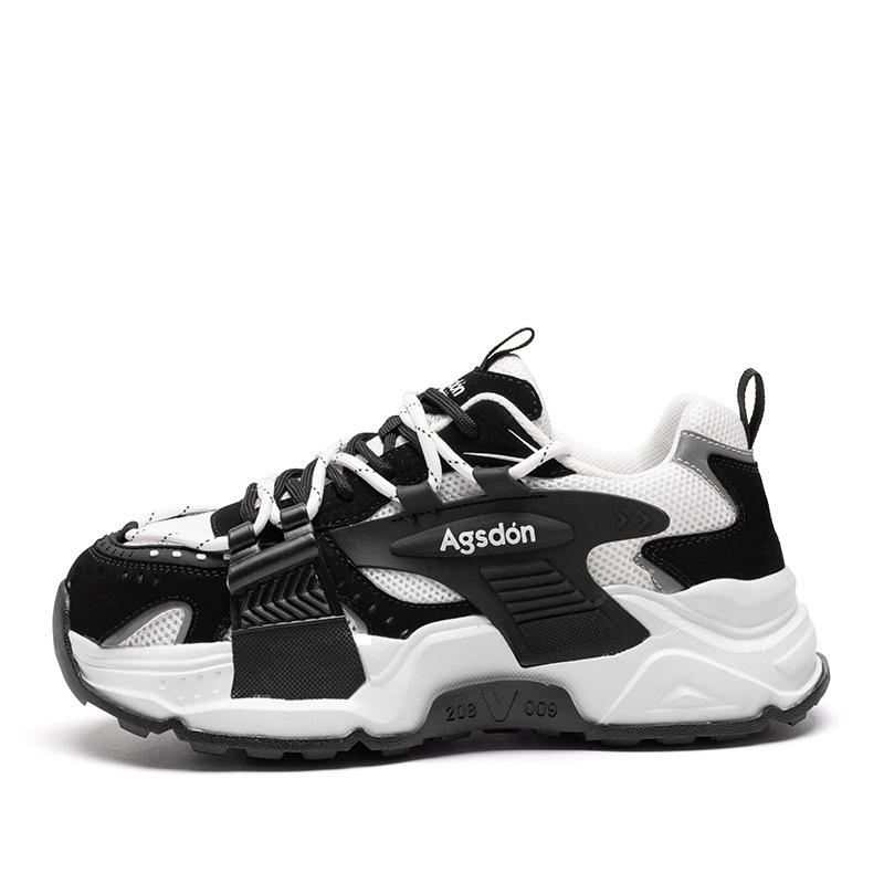 Augustine Dad Shoes Women's 2025 New Autumn Thick-soled Small Casual Sports Shoes Black and White Panda Shoes