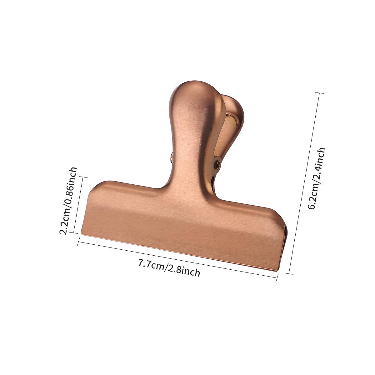 

Зажимы для пакетов из нержавеющей стали для пищевых продуктов, прочные металлические серебряные зажимы для пищевых продуктов, зажимы для офисной бумаги, герметичные зажимы для закусок M розового золота