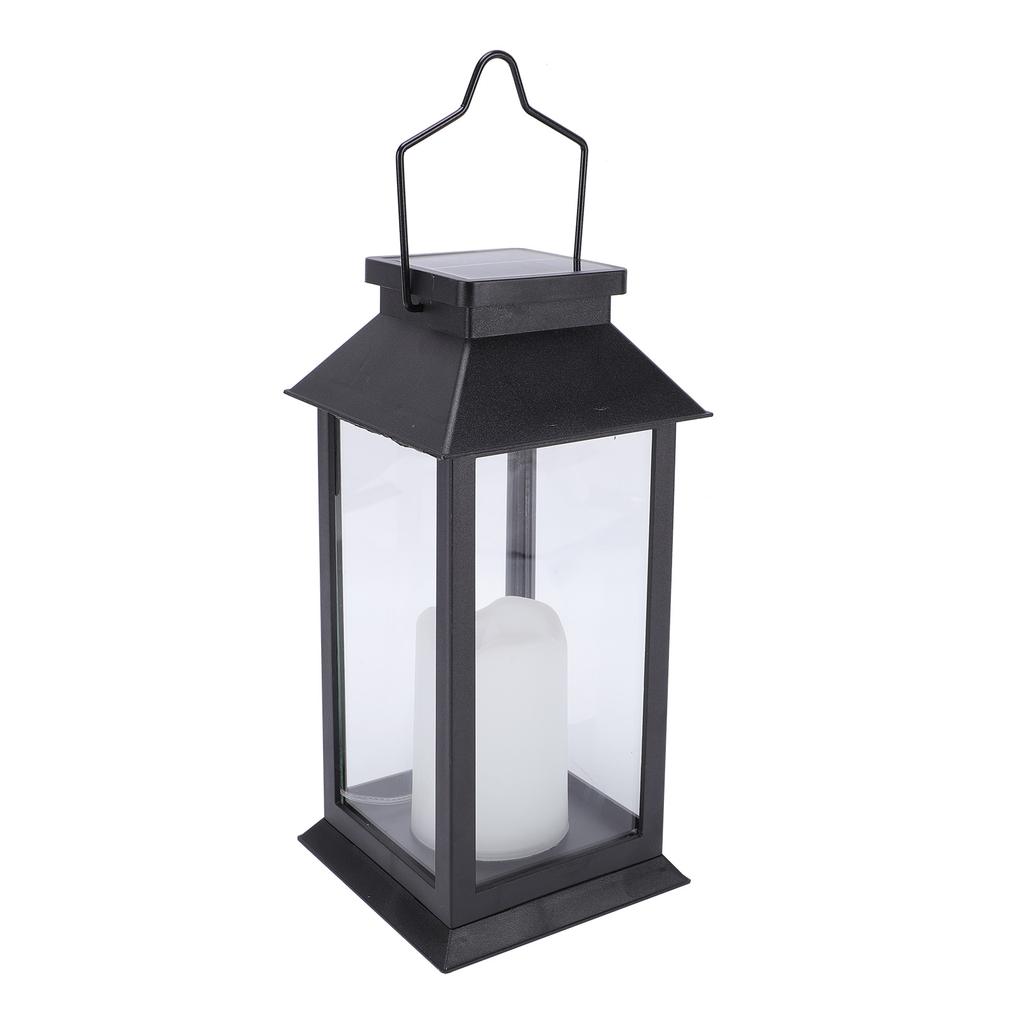 Solar Outdoor Hanging Lanterns, Flickering Flameless Candle Lanterns, IP65 Rainproof, Auto On Off, Rustproof Plastic