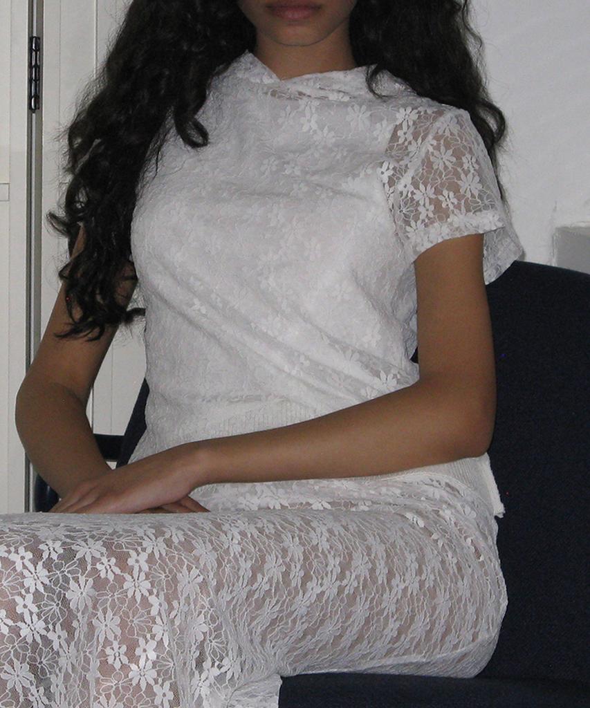 Partimento Woman Lace Flare Maxi Skirt_White