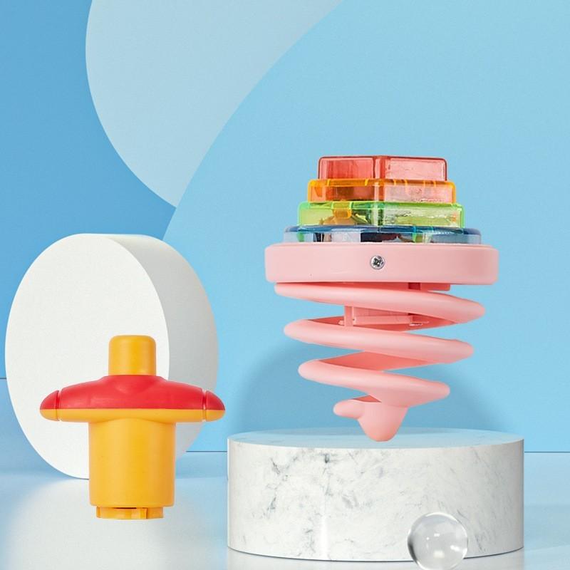 Light Up Music Spring Football Spinner For Kids Parentchild Interactive Toy