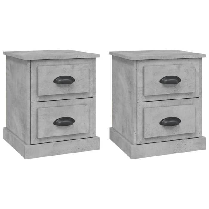 Maison Exclusive - Tables de chevet 2 pcs gris béton 39x39x47,5 cm bois ingénierie