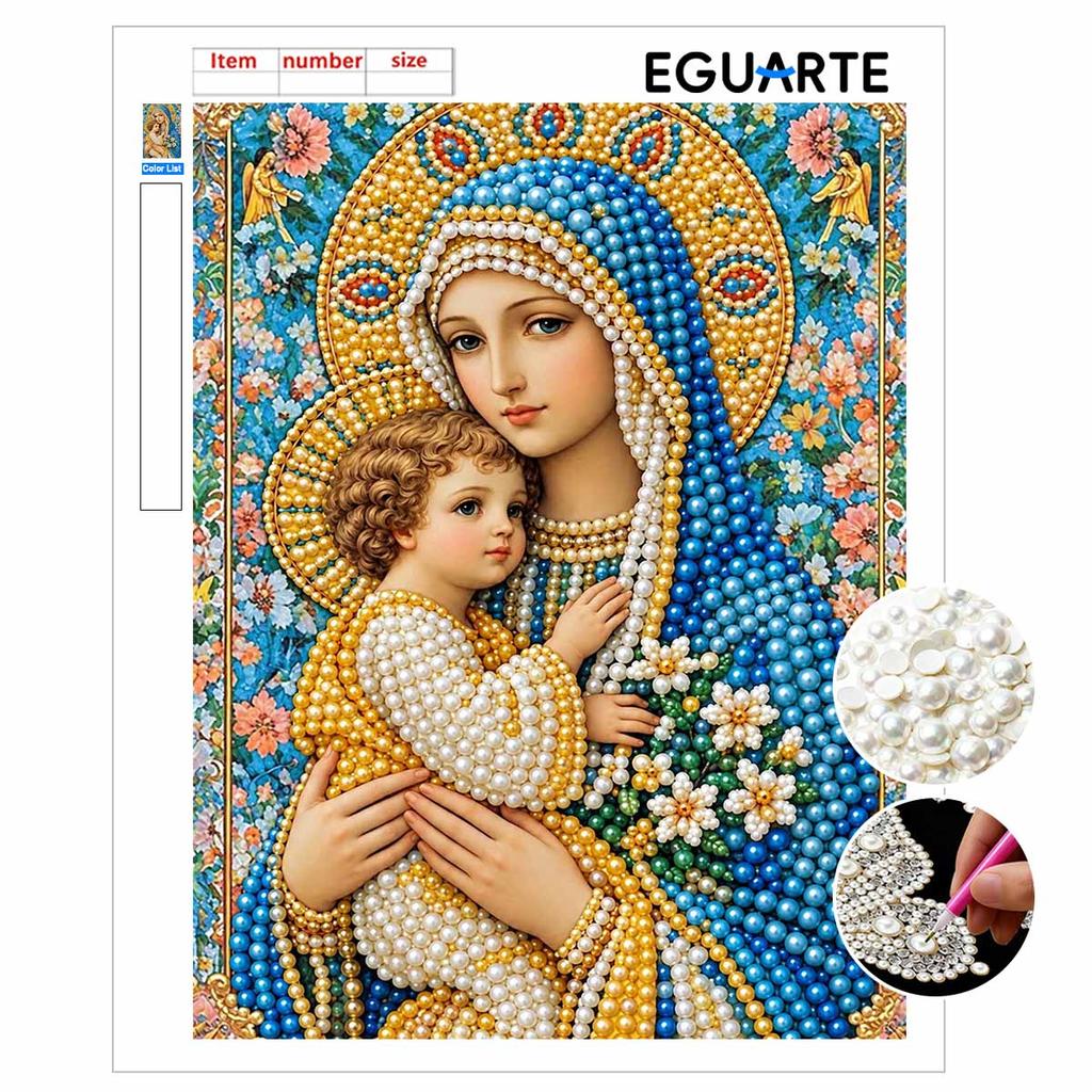 DIY 3D Pearl Diamond Painting Art Set Mother And Family Floral Home Decor Art Set Wall Art