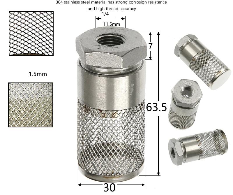 304Stainless Steel Female Thread Filter Agriculture Irrigation Mesh Filter Water Pump Hose Mesh Filter Aquarium Fish Tank Filter