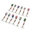 12Pcs Trout Lure Flashing Sequin Efficient Stainless Steel Bass Fishing Bait with Storage Bag