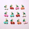 20pcs 10x7mm Stainless Steel Enamel Cherry Cherries Charms Pendant Stainless Steel DIY Jewelry Making Accessories Findings