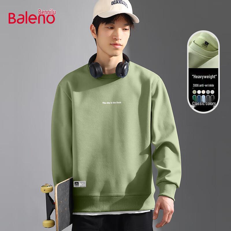 Baleno Men's 2025 Autumn Retro Heavyweight Crewneck Sweatshirt