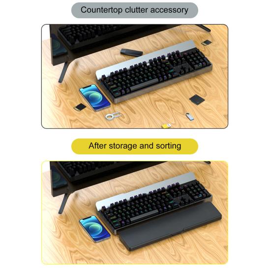 Ergonomic Keyboard Hand Rest with Compartments Non-Slip Design Multipurpose Desktop Storage Box Keyboard Wrist Support