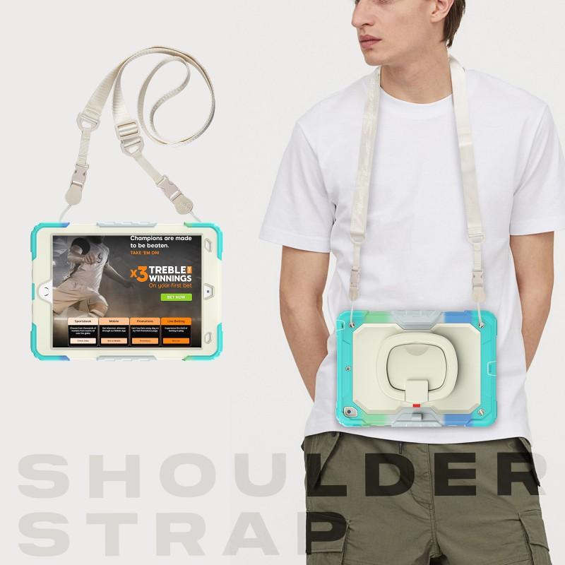 IPad 10.2 Inch Case 7th 8th 9th Gen With Wrist Strap Stand Shockproof Cover Silicone PC Full Protection