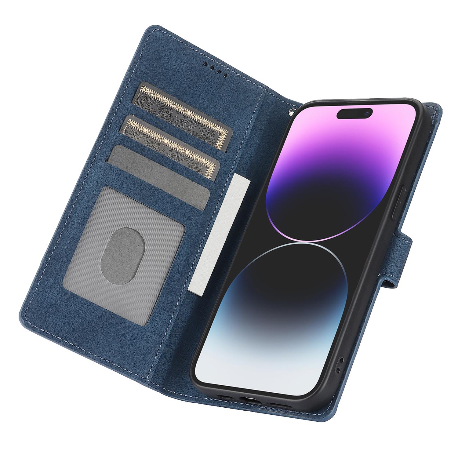 

For iPhone 16 Pro Max Case Wallet PU Leather Stand Phone Cover with Wrist Strap Pink