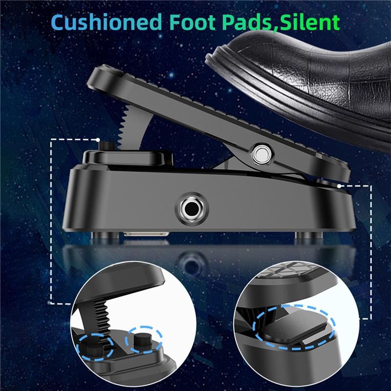 VE-P1 Lautstärke-Expression Gitarreneffektpedal 2-in-1 Doppelte Steuerung Stummer Puffer Metallgehäuse Stereo-Schnittstelle für Gitarre Bass