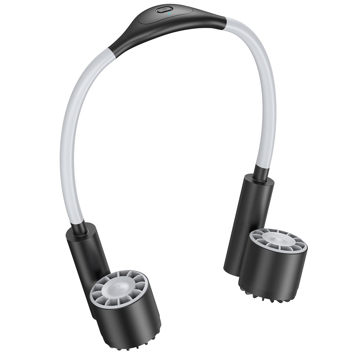 

Portable USB Charging Hanging Neck Mini Cooling Fan ABS Summer Mute Turbo Fan Cooler Black