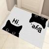 1pc Whisker Wonders Cat Design Door Mat, Polyester Entrance Rug with Anti-Slip Backing, Hand Washable, for Kitchen, Bedroom, Bat