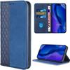 Case for iPhone 17 Pro, Shockproof Protection Navy Blue Synthetic Leather Mosaic Pattern with Card Holder