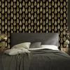 Black and Gold Tropical Pattern Wallpaper, Ochre and Black, 50x1000
