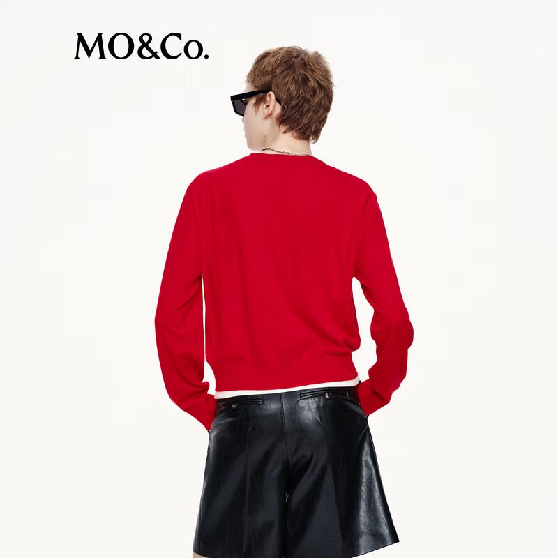 MO&Co. Merino Wool Faux Two-Piece Cardigan