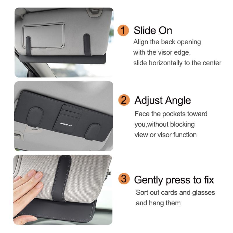 BLZ3   Car Sunglasses Holder Sun Visor Glasses Clip Fastener Glasses Storage For Mercedes Benz AMG A B C E S G Class W201 W210 W108