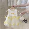 Girls Summer Chic Tulle Princess Dress Kids Sleeveless Vest Party Gown Baby Mesh Skirt Elegant Casual Wear