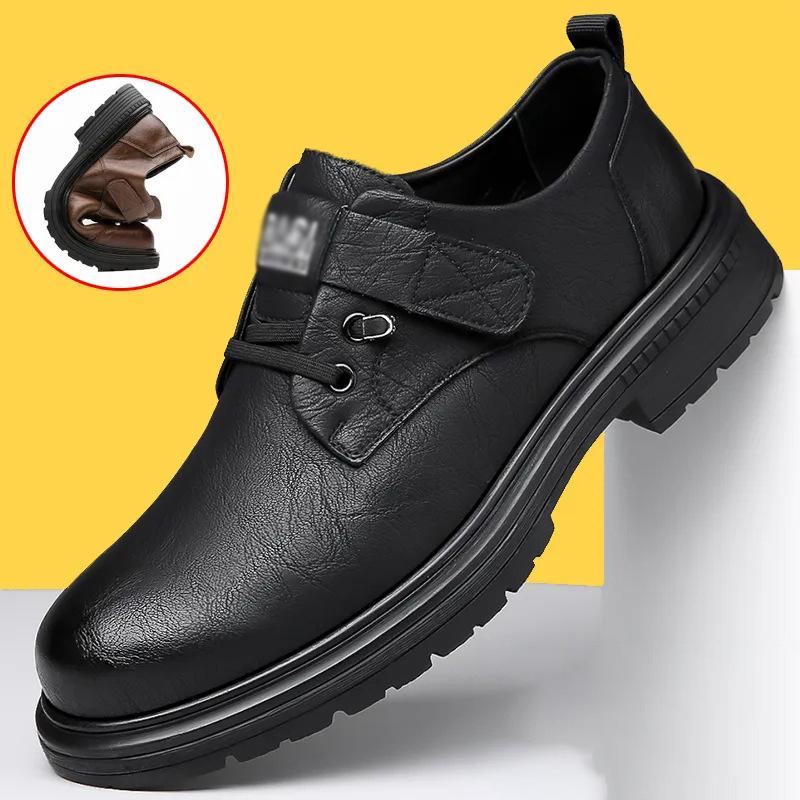 Low-top Men's Shoes Autumn Business Casual Leather Shoes Men's Soft-soled Martin Tooling Shoes Men's