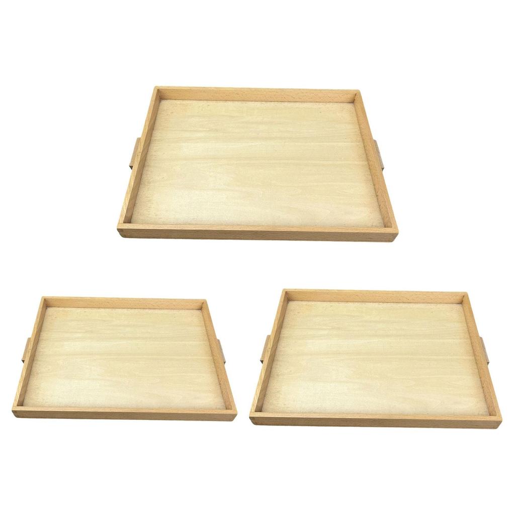 Elegant Wooden Serving Tray with Handles for Dining