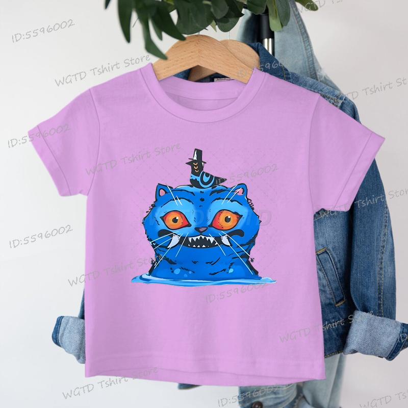 

Kpop Demon Hunters Merch T-shirt for Children K-Pop Demon Hunters Tiger Print Fashion Tops Casual Girls Boys 2025 Movie T Shirt 110