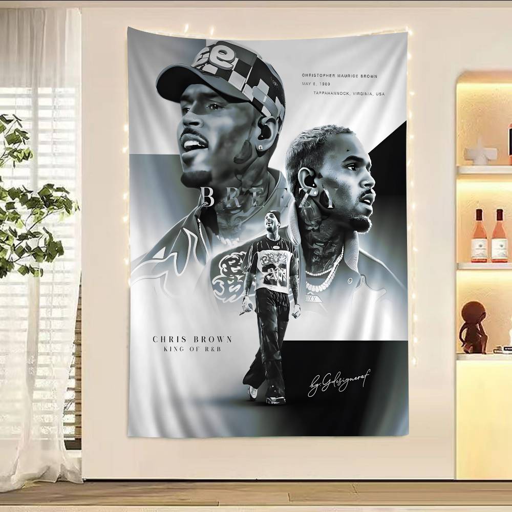 Chris Brown Different Styles Classic Movie Hanging Bohemian Tapestry Bohemian Wall Tapestries Mandala Kawaii Room Decor