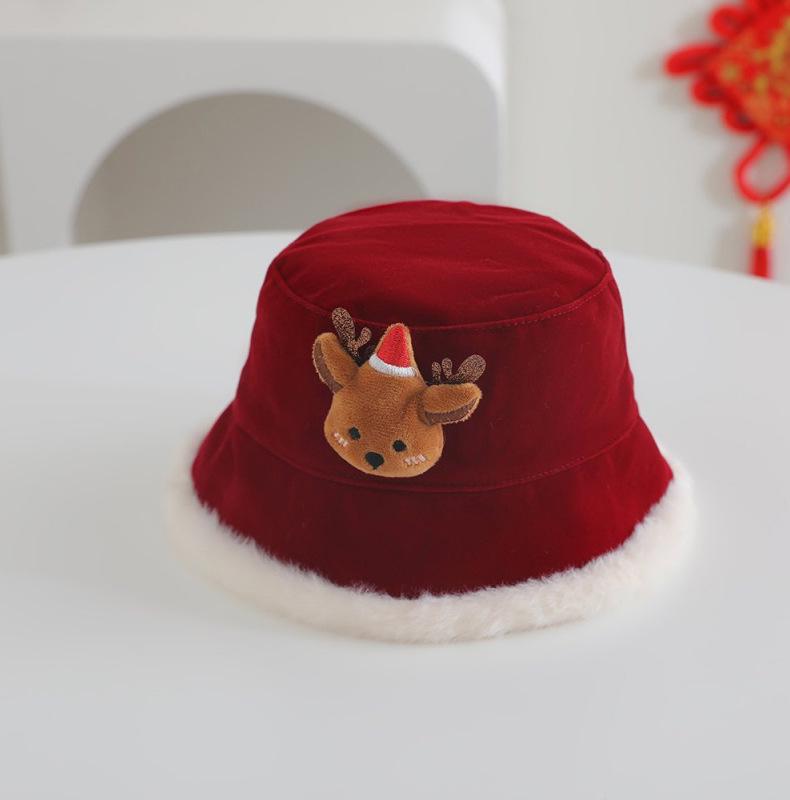 Children's Winter Fisherman Hat: Festive Plush Bucket for New Year and Christmas
