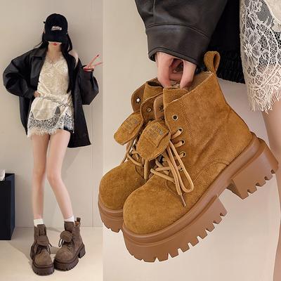 European Station 2025 Autumn New Martin Boots Women's Matte Leather Desert Boots Women's Thick-soled British Wind Tooling Locomotive Boots