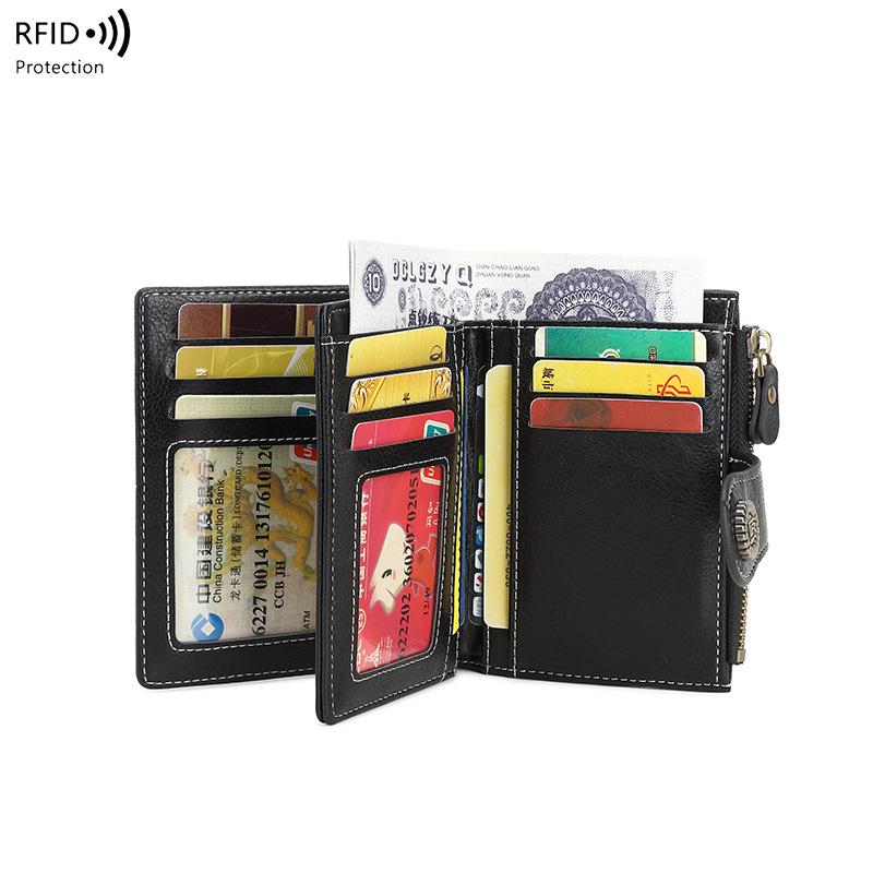 2025 RFID Anti-Theft Women's Short Zipper Wallet – Fashionable, Large Capacity Coin Purse