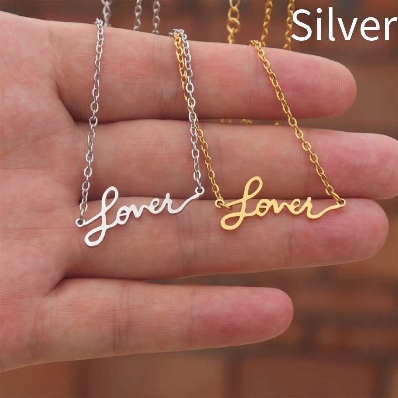 Taylor Digital Swift Signature Stainless Steel Necklace Pendant Letter Fashion