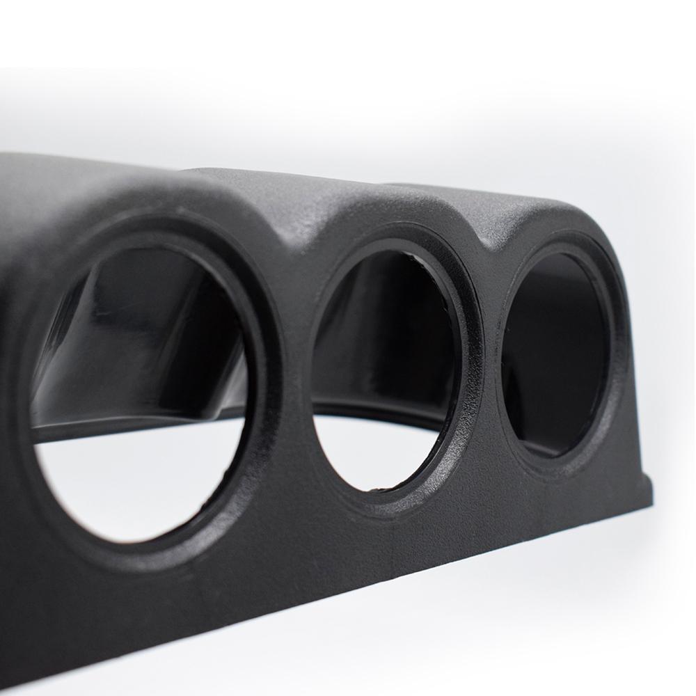 Supporto per Pod Triplo Universale 52mm 2" a 3 Fori per Cruscotto Auto, Portastrumenti, Tazza Strumenti, Plastica ABS Nera, Accessori Auto