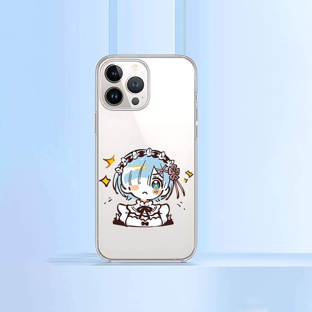 R-Re Zero Rem Phone Case For IPhone 17 16 15 12 11 Pro Max 14 Plus 13 Mini Clear Cover Soft Funda