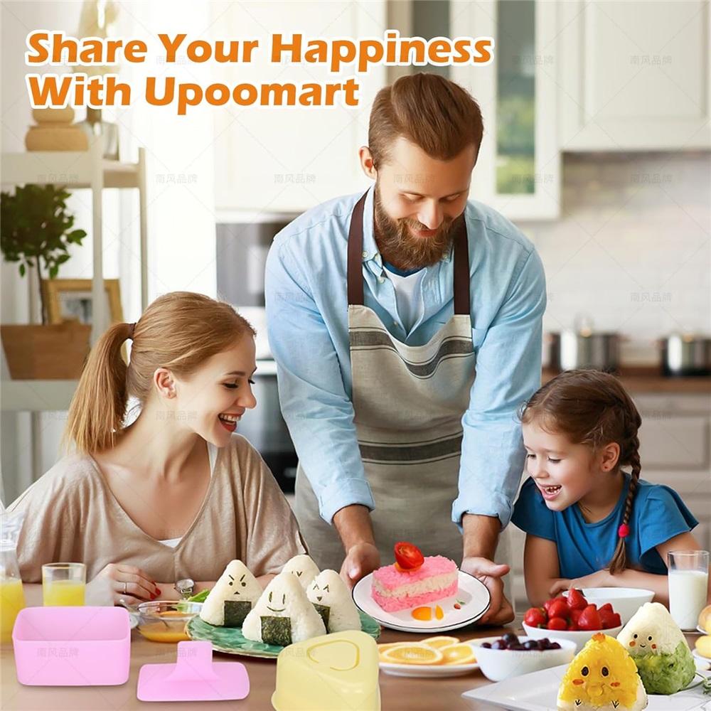 Onigiri Mold, 3 Pack Rice Mold Musubi Maker Kit, Musubi Press Mold, Classic Triangle Rice Ball Mold Maker Sushi Mold for Kid Lunch Bento, Home DIY