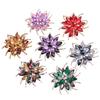 Mehrfarbige mehrschichtige Kristallblumen-Brosche, Voll besetzt mit Strass-Sonnenstrahl-Design, Luxuriöse Statement-Anstecknadel, Eleganter Modeschmuck für Damen