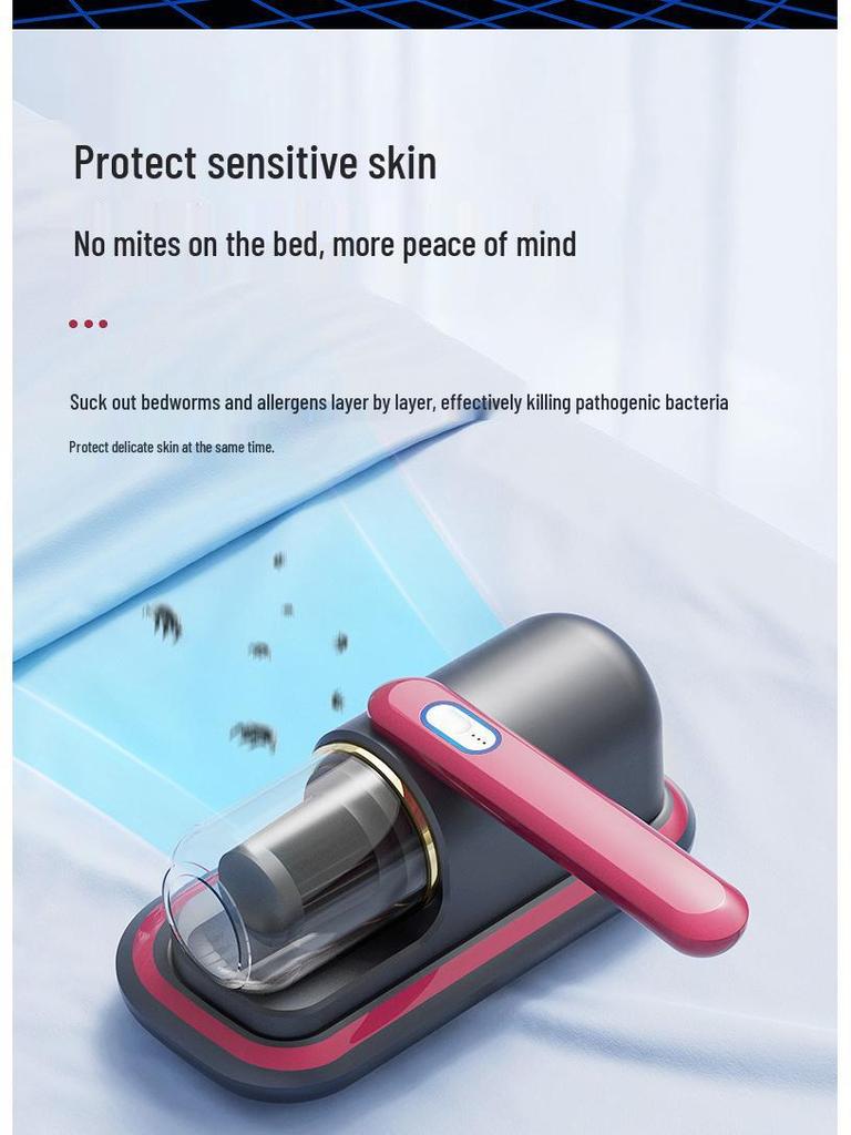 Handheld Wireless Ultrasonic Mite Remover with UV Sterilization and Powerful Suction