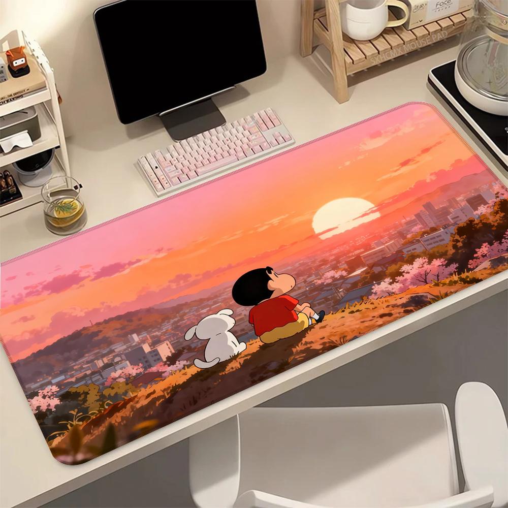 Anime Cartoon Mouse Pad C-Crayon Shin-chans Mouse Pad Peripherals Computer HD Gamers Locking Edge Non-slip Keyboard PC Desk Mat