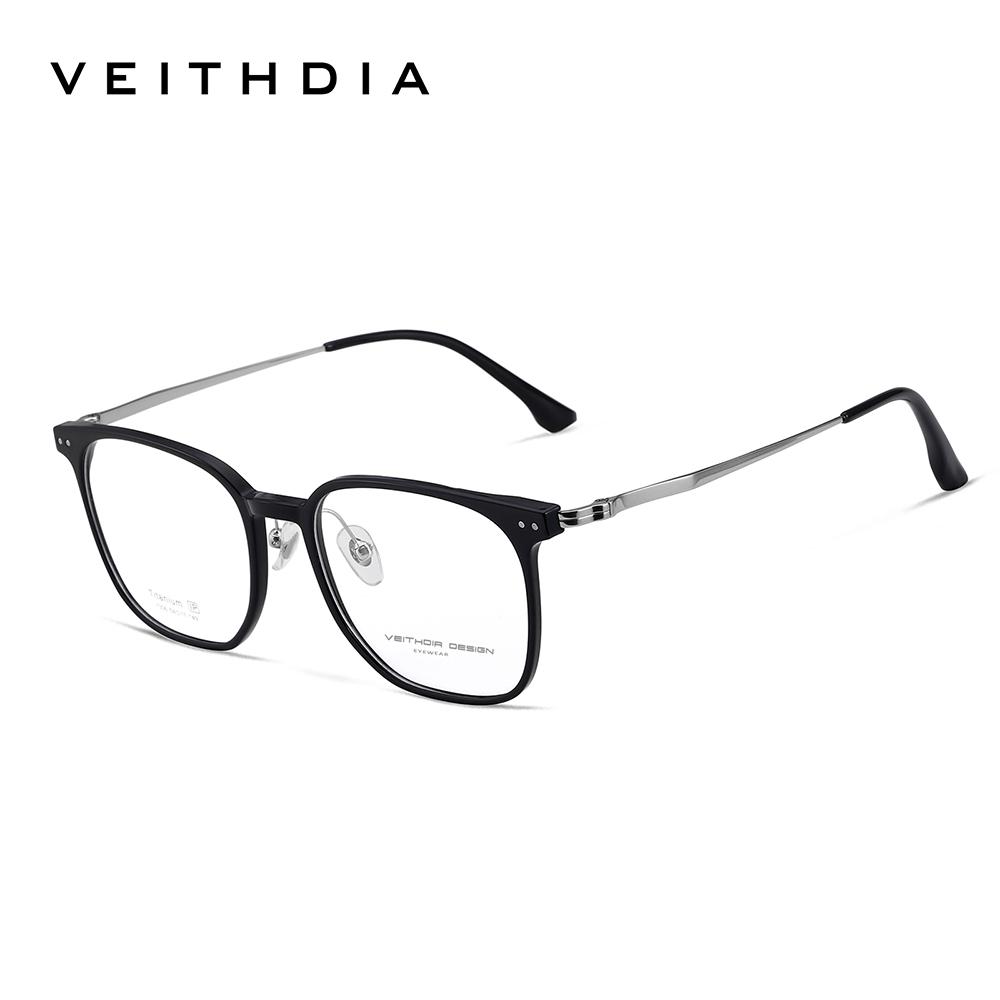 VEITHDIA Vintage Titanbrillengestell Retro Optische Myopiebrille für Damen Herren Kann mit Sehstärke ausgestattet werden 7306