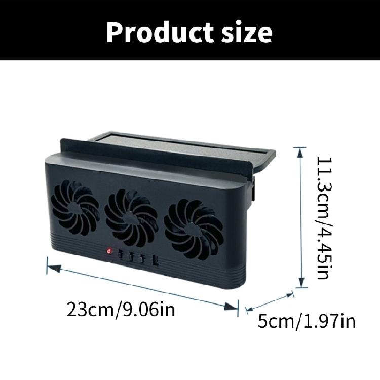 USB Charging Battery Solar Powered Cooling System Auto Air Vent Fan Ventilation Radiator Front Rear Window Exhaust Fan