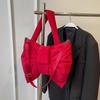 Nylon Puffer Shoulder Bag Women Bowknot Tote Bag Adjustable Strap Female Handbags Purse Causal Crossbody Messenger Bag CLE