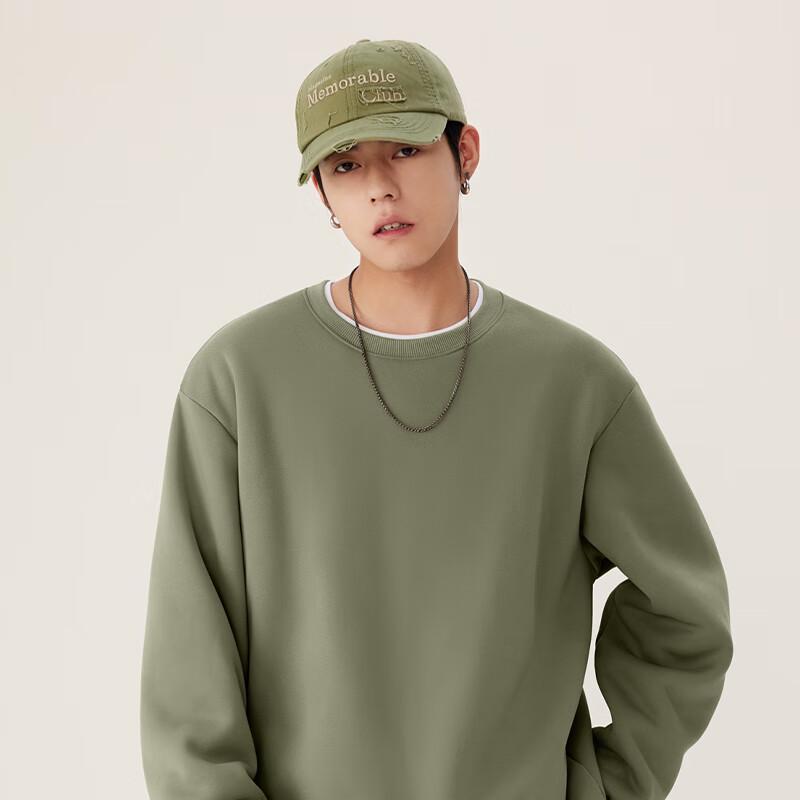 MINISO Men's Heavyweight Warm Sherpa Fleece Round-Neck Sweatshirt