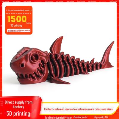 3D Printed Movable Dragon and Shark Toy Ornaments for Kids