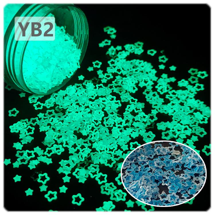 Luminous Hollow Plum Sequin Nail Art Patch: 4MM Glow, Mother-and-Child Star Design, 8 Colors, Solvent-Resistant