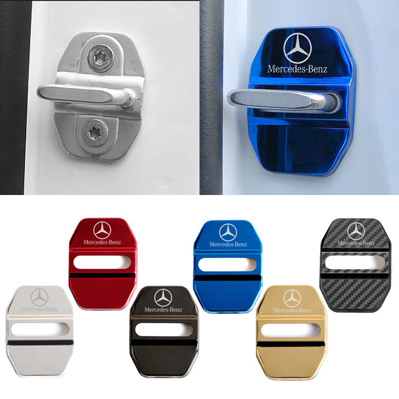 Накладка на замок двери Mercedes-Benz из нержавеющей стали - Черный титан для C, E, GLA, S-Class AMG