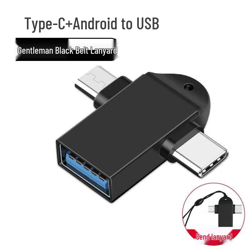 Android 3.0 Two-in-One OTG Adapter: Type-C To USB Multi-function Converter with Lanyard.
