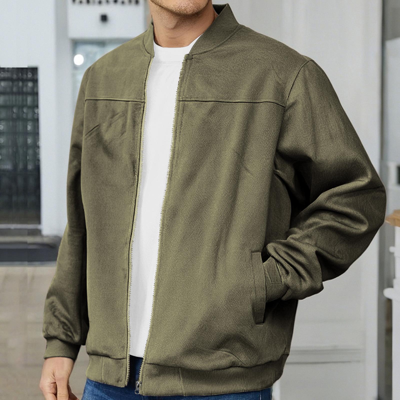 

Мужской Модный Повседневный Кардиган на Молнии с Длинными Рукавами Куртка Пальто XXL