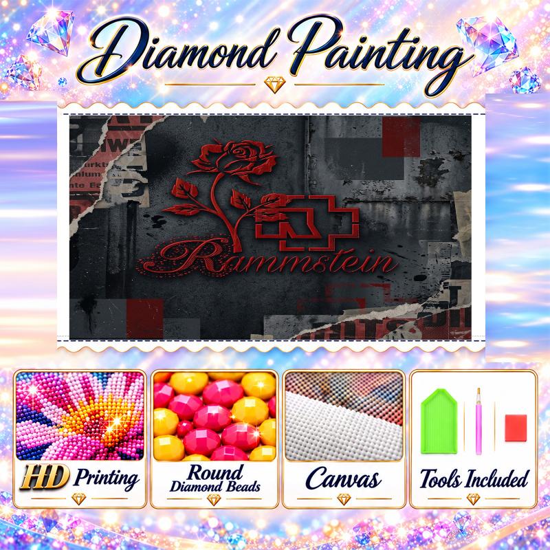 Rammstein Diamond Painting Kit 5D Full Drill DIY Diamond Mosaic Wall Art Home Decor
