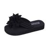Ladies Fashion Summer Solid Color Suede Flower Decorative Open Toe Microwavable Slippers Women Womens Fuzzy Slipper Socks Goats